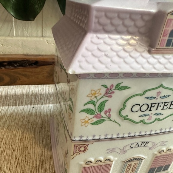 Lenox Spice Village Floral Coffee Canister with Purple Roof - Picture 2 of 10